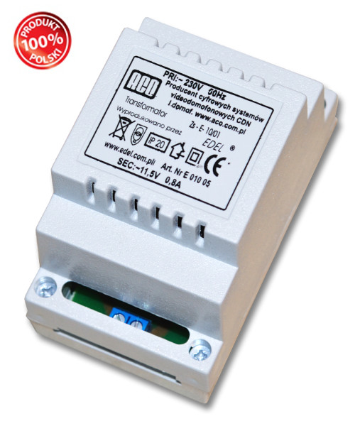 ACO TR DIN 12V 0,8A Transformator na szynę DIN