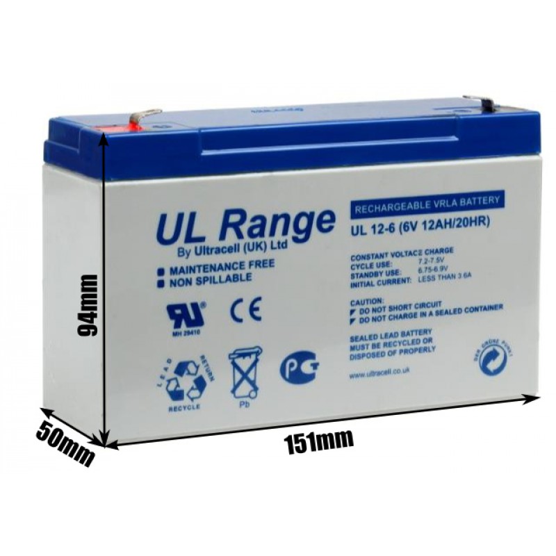 Akumulator żelowy ULTRACELL UL 6V 12AH