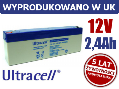 AKUMULATOR ZELOWY 12V 2,4Ah ULTRACELL LIMITED