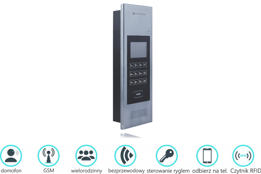 Bezprzewodowy domofon GSM COMWEI DGSM 02 (50 lokatorów)