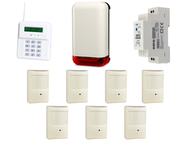 BEZPRZEWODOWY ZESTAW ALARMOWY ELMES, 7 x CZUJNIK, SYGNALIZATOR