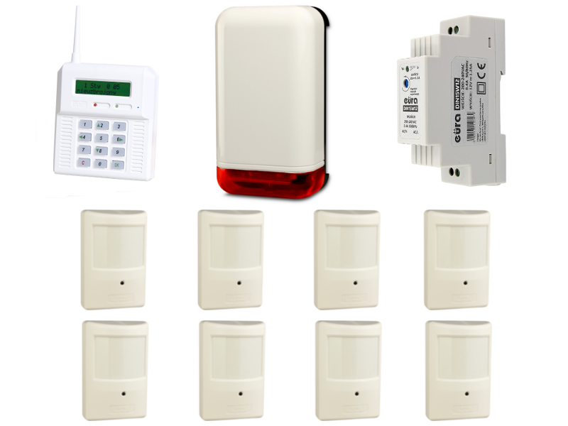 BEZPRZEWODOWY ZESTAW ALARMOWY ELMES, 8 x CZUJNIK, SYGNALIZATOR