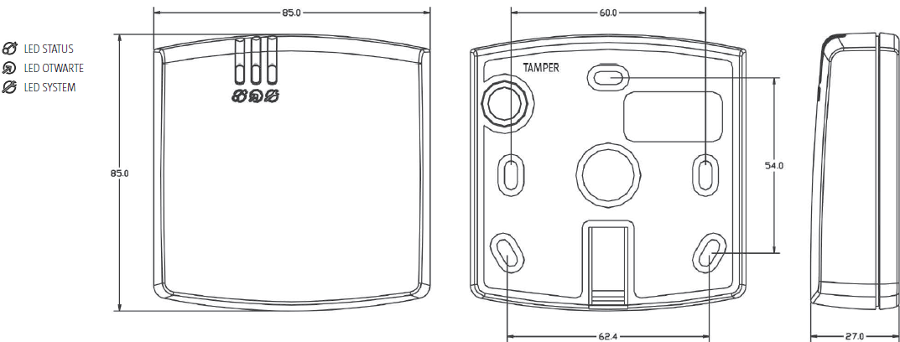 Czytnik zbliżeniowy ROGER PRT66MF-S