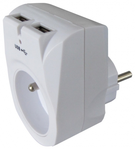 ŁADOWARKA USB Z GNIAZDEM 230V ORNO OR-AE-1305