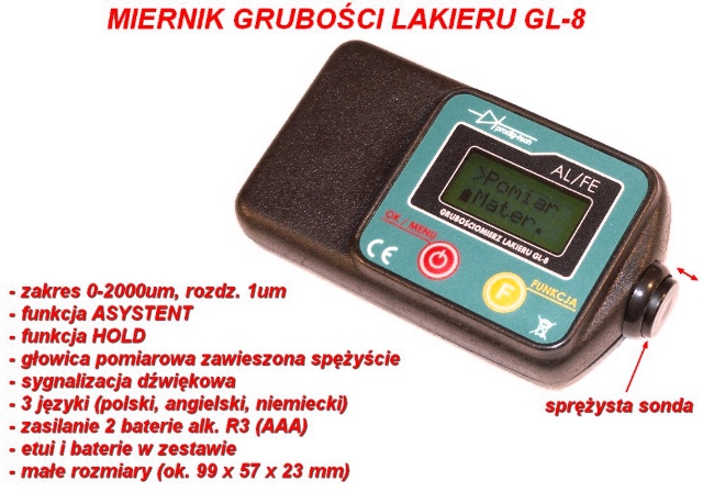 MIERNIK GRUBOŚCI LAKIERU GL-8 FE&AL