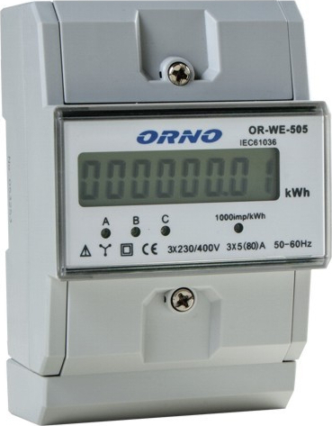 OR-WE-505 Wskaźnik zużycia energii elektrycznej 3-fazowy, 80A