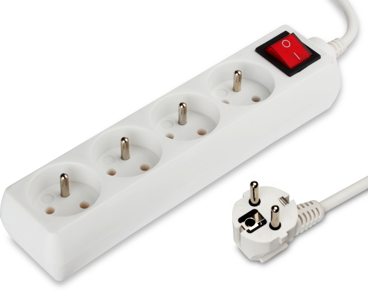 Przedłużacz biały 4 gniazda 1.5m