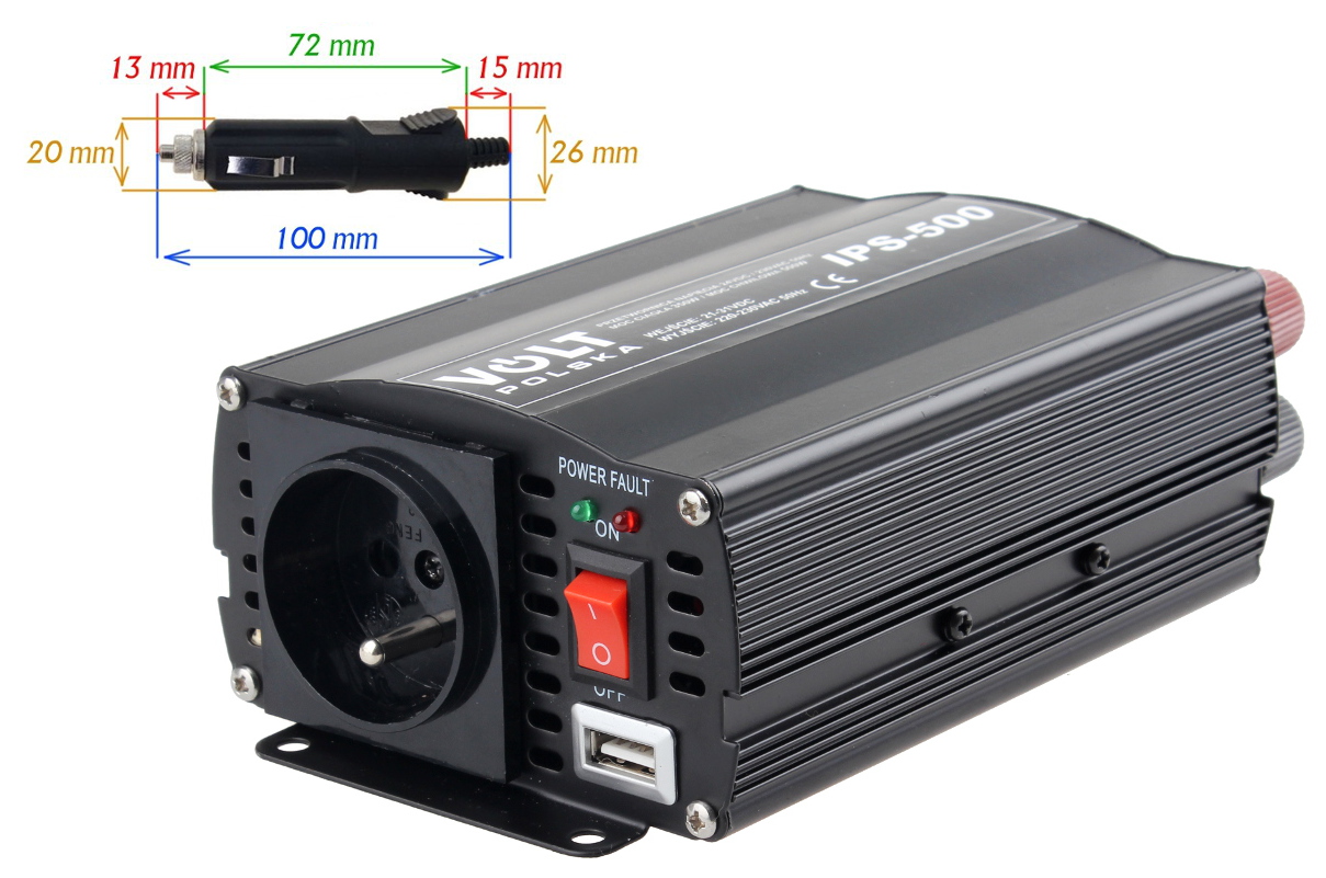 PRZETWORNICA IPS-500 24V / 230V 350/500 W