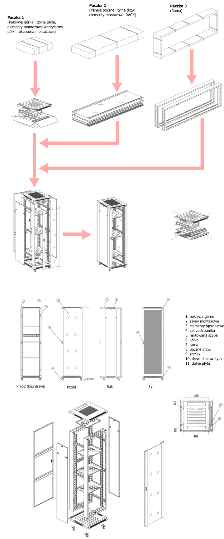 SZAFA RACKOWA LINKBASIC 19 CALI 22U 600X600