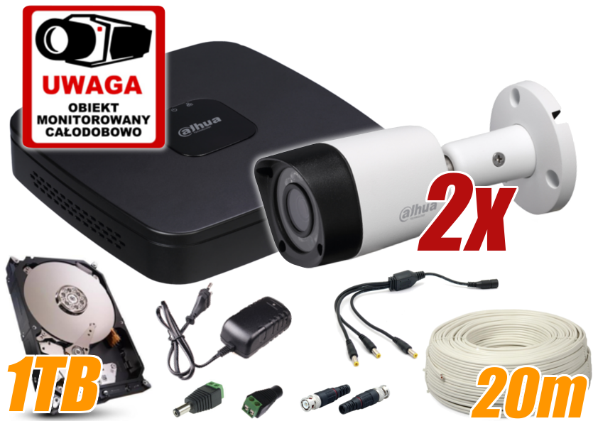 ZESTAW DAHUA HDCVI 2 KAMERY 720P