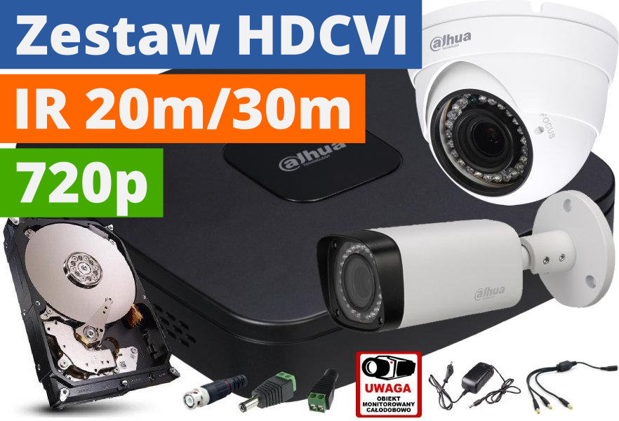 ZESTAW DAHUA HDCVI 2 KAMERY 720P