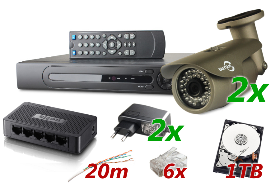 Zestaw monitoringu 2 kamery 720P