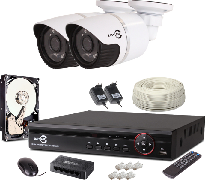 Zestaw monitoringu IP 2 kamery 1080P
