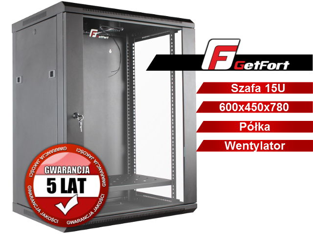 SZAFA RACKOWA GETFORT 19 CALI 15U 600X450 1155