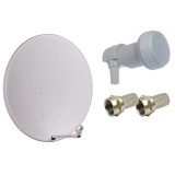 ZESTAW SATELITA CZASZA BIAŁA 90CM KONWERTER SINGLE 7581A