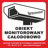 NAKLEJKA OBIEKT MONITOROWANY 10x10 cm MPTECHNOLOGY