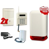 BEZPRZEWODOWY ZESTAW ALARMOWY ELMES, 2 x CZUJNIK, GSM, SYGNALIZATOR
